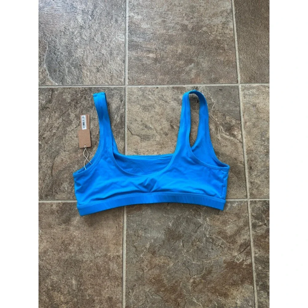 Skims Swim Tank Bikini Top Turquoise Size Medium